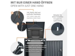 ML-Design Mülltonnenboxen|Mülltonnenbox 1Er für 1 Tonne 240L 68x80x116,3 cm Anthrazit Stahl