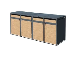 Mülltonnenbox 4Er -Lärchenoptik 264x80x116,3 cm*ML-Design Online