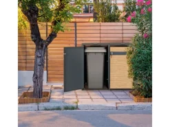 Mülltonnenbox 4Er -Lärchenoptik 264x80x116,3 cm*ML-Design Online
