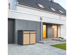 Mülltonnenbox 4Er -Lärchenoptik 264x80x116,3 cm*ML-Design Online