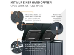 Mülltonnenbox 4Er für 4 Tonnen 240L 264x80x116,3 cm Anthrazit Stahl*ML-Design New