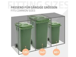 Mülltonnenbox 4Er für 4 Tonnen 240L 264x80x116,3 cm Anthrazit Stahl*ML-Design New