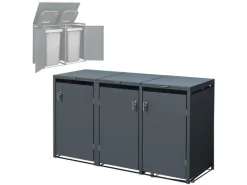 ML-Design Mülltonnenboxen|Mülltonnenbox 3Er 240L 200x80x116,3 cm Stahl