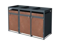 Mülltonnenbox 3Er Pflanzdach 200x80x116,3cm Anthrazit-Rost*ML-Design Outlet