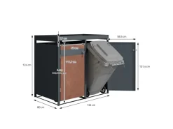 Mülltonnenbox 3Er Pflanzdach 200x80x116,3cm Anthrazit-Rost*ML-Design Outlet