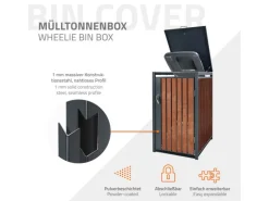 ML-Design Mülltonnenboxen|Mülltonnenbox 1Er für 1 Tonne 240L 68x80x116,3 cm Anthrazit-Rostoptik