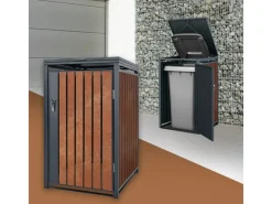 ML-Design Mülltonnenboxen|Mülltonnenbox 1Er für 1 Tonne 240L 68x80x116,3 cm Anthrazit-Rostoptik