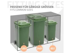 ML-Design Mülltonnenboxen|Mülltonnenbox 1Er 1 Tonne 240L 68x80x116,3 cm Anthrazit-Lärchenoptik