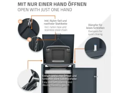 ML-Design Mülltonnenboxen|Mülltonnenbox 1Er 1 Tonne 240L 68x80x116,3 cm Anthrazit-Lärchenoptik