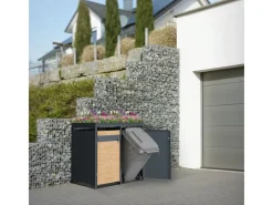 Mülltonnenbox 4Er Pflanzdach 240L -Lärchenoptik*ML-Design Outlet