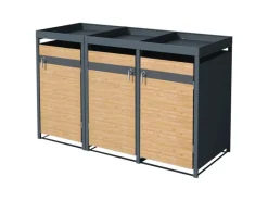 Mülltonnenbox 3Er Pflanzdach 240L Anthrazit-Lärchenoptik*ML-Design Hot