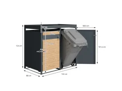 Mülltonnenbox 3Er Pflanzdach 240L Anthrazit-Lärchenoptik*ML-Design Hot