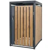 ML-Design Mülltonnenboxen|Mülltonnenbox 1Er für 1 Tonne 240L 68x80x116,3cm Anthrazit-Eichenoptik