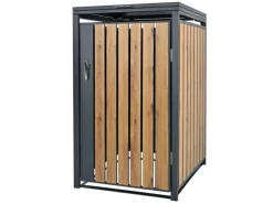 ML-Design Mülltonnenboxen|Mülltonnenbox 1Er für 1 Tonne 240L 68x80x116,3cm Anthrazit-Eichenoptik