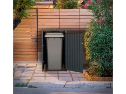 ML-Design Mülltonnenboxen|Mülltonnenbox 1Er für 1 Tonne 240L 68x80x116,3cm Anthrazit-Eichenoptik