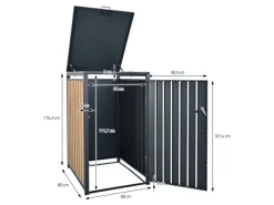 ML-Design Mülltonnenboxen|Mülltonnenbox 1Er für 1 Tonne 240L 68x80x116,3cm Anthrazit-Eichenoptik