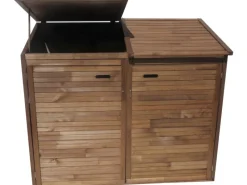 Mülltonnenbox 2 Tonnen 132 cm x 157 cm x 97 cm Braun*Andrewex Clearance