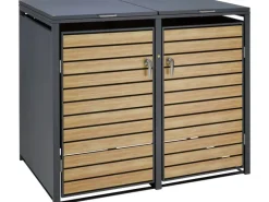 Mülltonnenboxen|Mülltonnenbox 2er Metall 116 x 132 x 80 cm