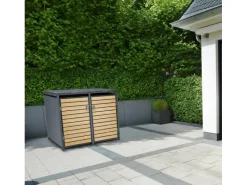 Mülltonnenboxen|Mülltonnenbox 2er Metall 116 x 132 x 80 cm