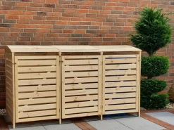 Promadino Mülltonnenboxen|Mülltonnenbox Vario III für 3 Tonnen Natur