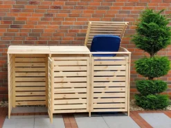 Promadino Mülltonnenboxen|Mülltonnenbox Vario III für 3 Tonnen Natur