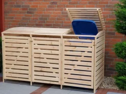 Promadino Mülltonnenboxen|Mülltonnenbox Vario III für 3 Tonnen Natur