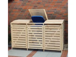 Promadino Mülltonnenboxen|Mülltonnenbox Vario III für 3 Tonnen Natur