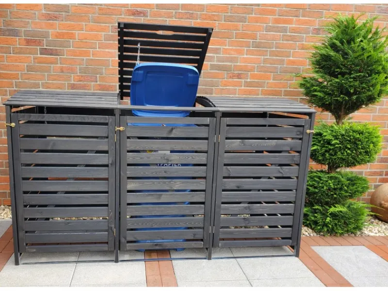 Mülltonnenbox Vario III für 3 Tonnen Anthrazit*Promadino Best