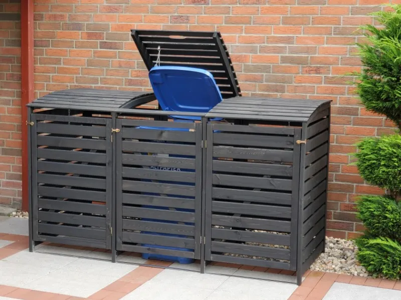 Mülltonnenbox Vario III für 3 Tonnen Anthrazit*Promadino Best