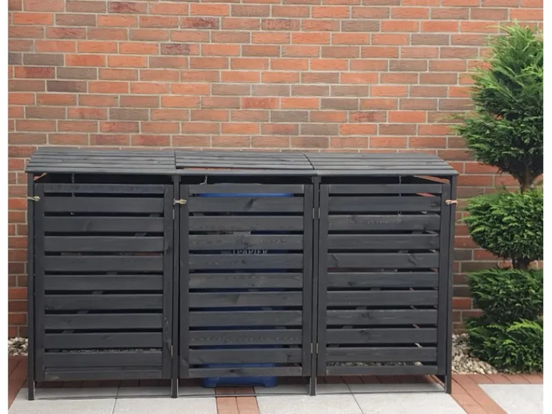 Mülltonnenbox Vario III für 3 Tonnen Anthrazit*Promadino Best