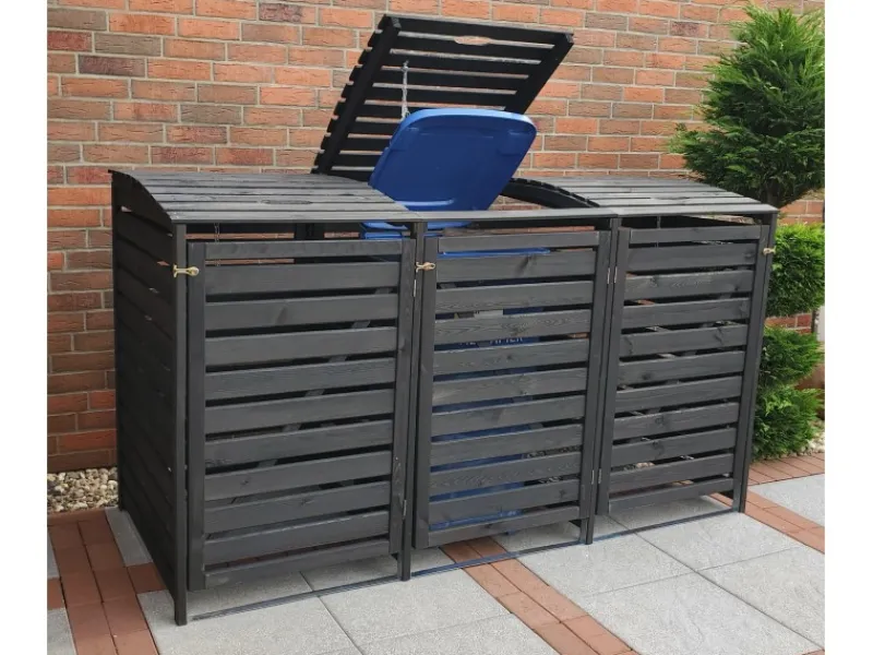 Mülltonnenbox Vario III für 3 Tonnen Anthrazit*Promadino Best