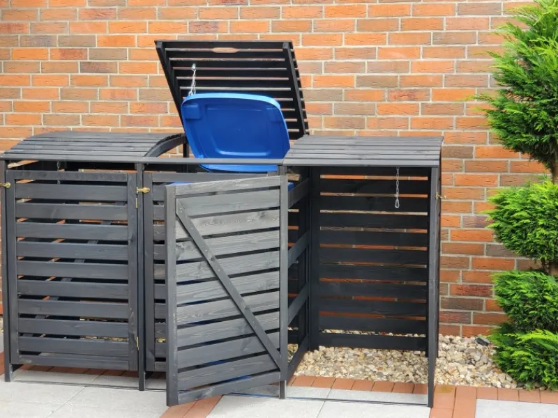 Mülltonnenbox Vario III für 3 Tonnen Anthrazit*Promadino Best