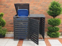 Mülltonnenbox Vario III für 2 Tonnen Anthrazit*Promadino Clearance