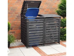 Mülltonnenbox Vario III für 2 Tonnen Anthrazit*Promadino Clearance