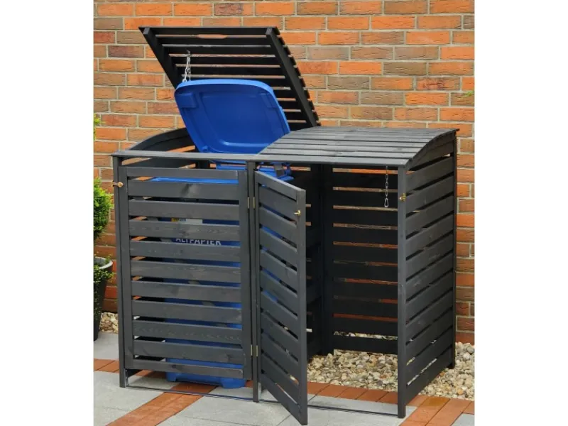 Mülltonnenbox Vario III für 2 Tonnen Anthrazit*Promadino Clearance