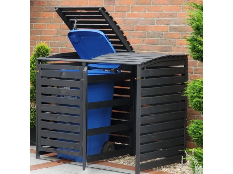 Mülltonnenbox Vario III für 2 Tonnen Anthrazit*Promadino Clearance