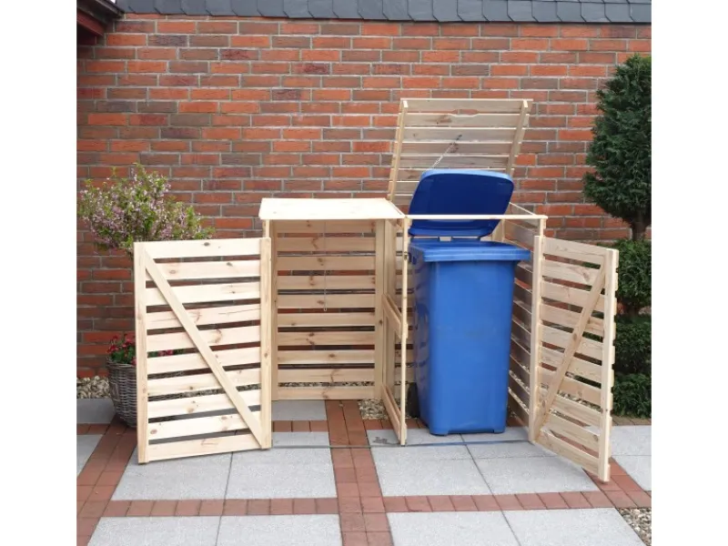 Mülltonnenbox Vario V für 2 Tonnen*Promadino Hot