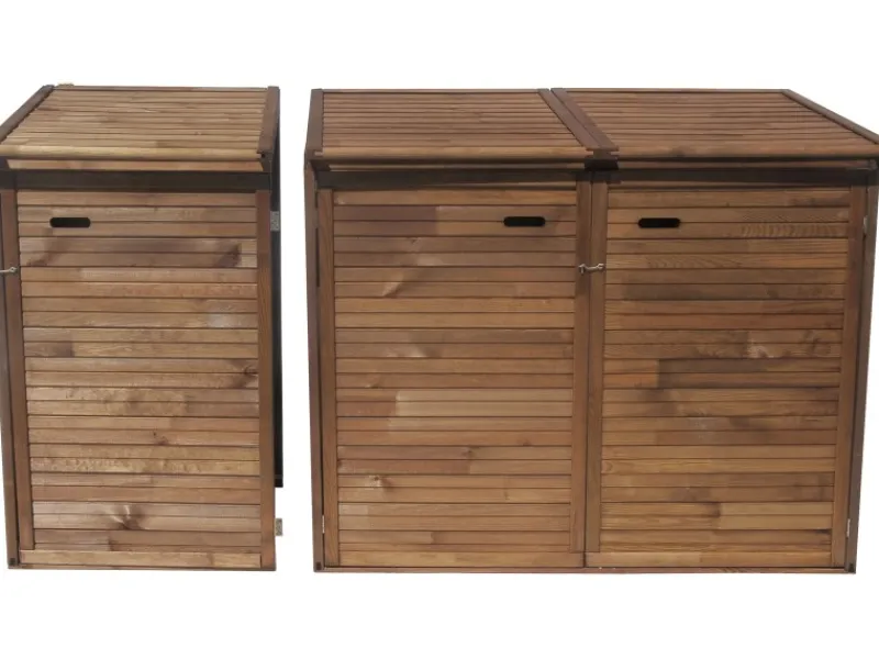 Mülltonnenbox Zusatz 1 Tonne 132 cm x 75 cm x 97 cm Braun*Andrewex Online