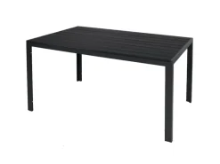 Aluminium Gartentisch ANTHRAZIT Esstisch Gartenmöbel Tisch Nonwood Holzimitat wetterfest 150x90x74cm*Mojawo Best