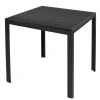 Aluminium Gartentisch ANTHRAZIT und SCHWARZ Esstisch Gartenmöbel Tisch Holzimitat NON WOOD wetterfest 90x90x74cm*Mojawo Best
