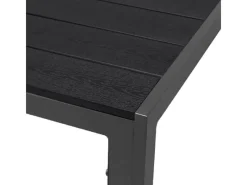 Aluminium Gartentisch ANTHRAZIT und SCHWARZ Esstisch Gartenmöbel Tisch Holzimitat NON WOOD wetterfest 90x90x74cm*Mojawo Best
