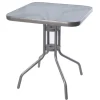 BistRotisch Glas und Metalll Eckig 60x60x70cmSilberfarben Balkontisch Gartentisch Glastisch*Mojawo Discount