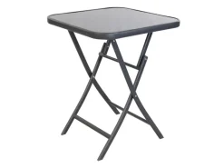 Bistrotisch Klapptisch Glas und Metall 60x60xH70cm Anthrazit Mit Getönter Glasplatte Balkontisch Glastisch Gartentisch*Mojawo Hot