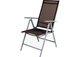 Gartenstuhl Hochlehner 7 Pos verstellbar klappbar Klappstuhl witterungsbeständig Aluminium SCHOKOBRAUN*Mojawo Best