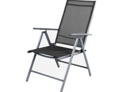 Gartenstuhl Hochlehner 7 Pos verstellbar klappbar Klappstuhl witterungsbeständig Aluminium SILBER und ANTHRAZIT*Mojawo New