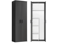 mokebo Besen|Besenschrank in Anthrazit Der Lange Haushaltsschrank Putzschrank oder Mehrzweckschrank