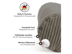 Nackenkissen mit Cordbezug Das Nickerchen Nackenrolle oder Kissenrolle in*mokebo