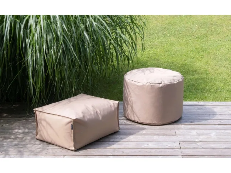 mokebo Strandkörbe|Outdoor Pouf o Hocker in Der Ruhepouf Fußhocker mit EPS-Perlen Füllung und Cover