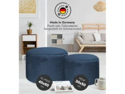 mokebo Sitzkissen|Pouf aus Kunstfell Der Flauschige Fußhocker oder Sitzpouf aus Faux fur in