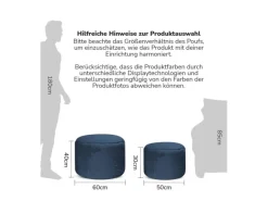 mokebo Sitzkissen|Pouf aus Kunstfell Der Flauschige Fußhocker oder Sitzpouf aus Faux fur in